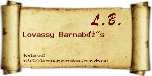 Lovassy Barnabás névjegykártya