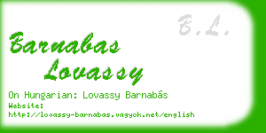 barnabas lovassy business card